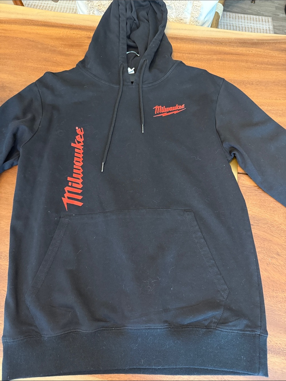 Men's Black Hoodie with Red Logo